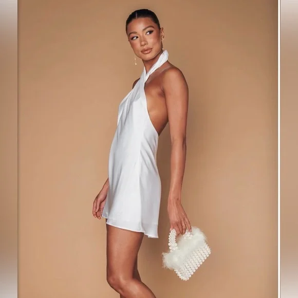 Show Me Your MuMu White Mini Halter Dress - Picture 4 of 7